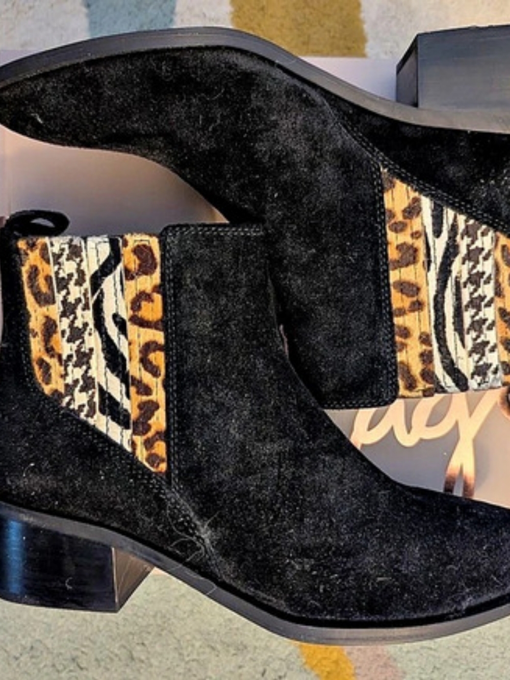Gentle Souls Flannery Leopard Panel Ankle Boots US 8